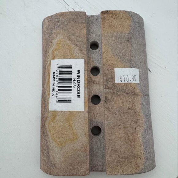 Natural Stone Soap Dish – Handcrafted, Heavyweight, Sandstone Look - Picture 3 of 5